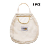 3 pcs Beige Hanging Mesh Storage Bag - Breathable Canvas Organizer for Socks and Underwear - Space Saving Wall Mount Design, Washable and Durable for Wardrobe, Dorm, and Bathroom In Australia - Darrahopens
