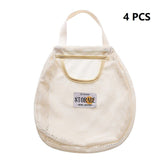4 pcs Beige Hanging Mesh Storage Bag - Breathable Canvas Organizer for Socks and Underwear - Space Saving Wall Mount Design, Washable and Durable for Wardrobe, Dorm, and Bathroom In Australia - Darrahopens
