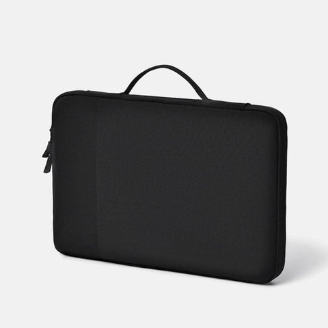 Black 180 Degree Open Laptop Sleeve - Water Resistant Oxford Fabric - Shock Absorbing Padded Protection, Multi Compartment Organizer for 13.3 Inch MacBook and Huawei Laptops