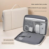 Light gray 180 Degree Open Laptop Sleeve - Water Resistant Oxford Fabric - Shock Absorbing Padded Protection, Multi Compartment Organizer for 13.3 Inch MacBook and Huawei Laptops