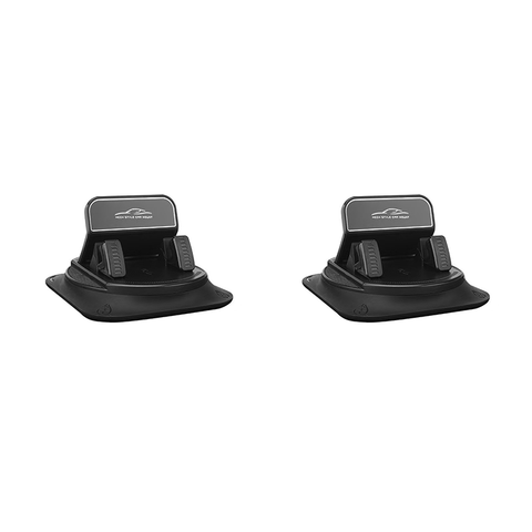 2-pack Black Dashboard Car Phone Holder Mount - 360 Degree Rotatable, Non-Slip Gel Base, One-Hand Operation, Universal Smartphone Support for Navigation and Daily Driving