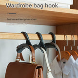 3-pack black  Arched Wardrobe Bag Hook - Heavy Duty PP Plastic Hanger for Handbags, Ties, Scarves, Hats, Fits Rods Up to 3.5cm, Space Saving Closet Organizer In Australia - Darrahopens