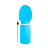 Blue Portable Dog Water Bottle 550ml - Grade Silicone, Collapsible Leak Proof Design with Wrist Strap for Walking and Travel