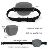 Black Silicone Dog Training Treat Pouch - Magnetic Closure, Adjustable Waist Belt, Portable Pet Snack Bag for Walking and Obedience Training