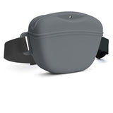 Grey Silicone Dog Training Treat Pouch - Magnetic Closure, Adjustable Waist Belt, Portable Pet Snack Bag for Walking and Obedience Training In Australia - Darrahopens