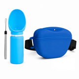 Blue Portable Silicone Pet Water Bottle and Treat Pouch Set - 550ml Foldable Leak-Proof Dog Travel Cup with Magnetic Waist Bag for Outdoor Training and Walking In Australia - Darrahopens