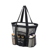 Black small size Large Capacity Mesh Beach Tote Bag - Breathable PET  with Multi-Pocket Storage, Quick-Dry Design for Travel, Gym, and Poolside Use In Australia - Darrahopens