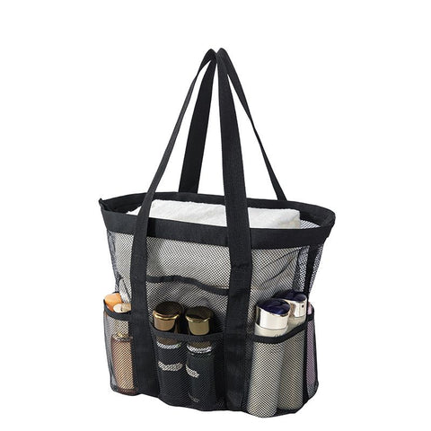 Black small size Large Capacity Mesh Beach Tote Bag - Breathable PET  with Multi-Pocket Storage, Quick-Dry Design for Travel, Gym, and Poolside Use In Australia - Darrahopens