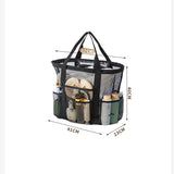 Grey large size Large Capacity Mesh Beach Tote Bag - Breathable PET  with Multi-Pocket Storage, Quick-Dry Design for Travel, Gym, and Poolside Use