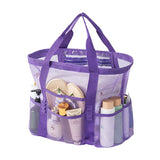 Purple large size Large Capacity Mesh Beach Tote Bag - Breathable PET  with Multi-Pocket Storage, Quick-Dry Design for Travel, Gym, and Poolside Use In Australia - Darrahopens