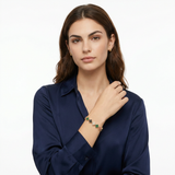 Gold and Color Four-Leaf Clover Zircon Bracelet - Gold-Tone Alloy Lucky Charm Wristband with Full Crystal Pave, 22cm Elegant Fashion Jewellery for Women In Australia - Darrahopens