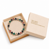 Silver and Color Four-Leaf Clover Zircon Bracelet - Gold-Tone Alloy Lucky Charm Wristband with Full Crystal Pave, 22cm Elegant Fashion Jewellery for Women In Australia - Darrahopens