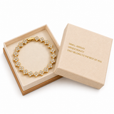 Gold and White Four-Leaf Clover Zircon Bracelet - Gold-Tone Alloy Lucky Charm Wristband with Full Crystal Pave, 22cm Elegant Fashion Jewellery for Women