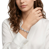 Silver and White Four-Leaf Clover Zircon Bracelet - Gold-Tone Alloy Lucky Charm Wristband with Full Crystal Pave, 22cm Elegant Fashion Jewellery for Women In Australia - Darrahopens