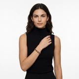 Gold and Black Four-Leaf Clover Zircon Bracelet - Gold-Tone Alloy Lucky Charm Wristband with Full Crystal Pave, 22cm Elegant Fashion Jewellery for Women In Australia - Darrahopens
