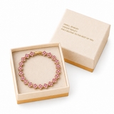 Gold and Pink Four-Leaf Clover Zircon Bracelet - Gold-Tone Alloy Lucky Charm Wristband with Full Crystal Pave, 22cm Elegant Fashion Jewellery for Women