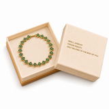 Gold and Green Four-Leaf Clover Zircon Bracelet - Gold-Tone Alloy Lucky Charm Wristband with Full Crystal Pave, 22cm Elegant Fashion Jewellery for Women In Australia - Darrahopens