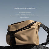 Black Ultra-Light Men's Crossbody Bag - PU Water-Resistant Sling Bag with Multi-Compartment Storage, Adjustable Strap, and Secure Zipper Closure for Commuting, Cycling, and Urban Travel In Australia - Darrahopens
