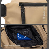 Black Ultra-Light Men's Crossbody Bag - PU Water-Resistant Sling Bag with Multi-Compartment Storage, Adjustable Strap, and Secure Zipper Closure for Commuting, Cycling, and Urban Travel