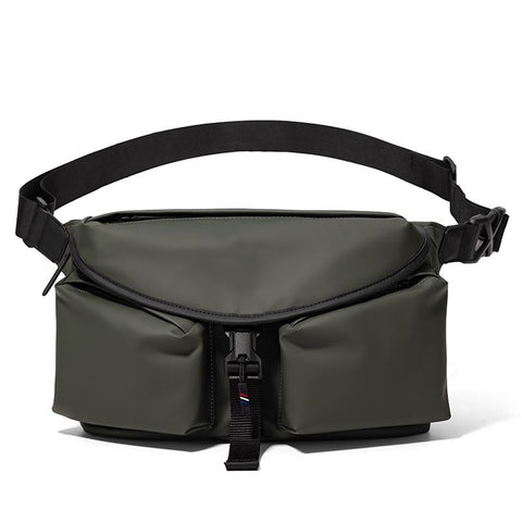 Green Ultra-Light Men's Crossbody Bag - PU Water-Resistant Sling Bag with Multi-Compartment Storage, Adjustable Strap, and Secure Zipper Closure for Commuting, Cycling, and Urban Travel