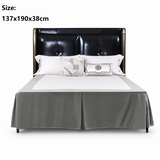 Grey 137x190x38cm Elastic Bed Skirt - Thickened Polyester Fitted Valance with Double-Layer High-Stretch Band, Wrinkle-Resistant Drop In Australia - Darrahopens