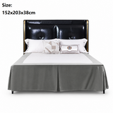 Grey 152x203x38cm Elastic Bed Skirt - Thickened Polyester Fitted Valance with Double-Layer High-Stretch Band, Wrinkle-Resistant Drop