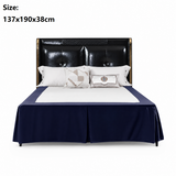 Blue 137x190x38cm Elastic Bed Skirt - Thickened Polyester Fitted Valance with Double-Layer High-Stretch Band, Wrinkle-Resistant Drop In Australia - Darrahopens