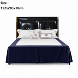 Blue 152x203x38cm Elastic Bed Skirt - Thickened Polyester Fitted Valance with Double-Layer High-Stretch Band, Wrinkle-Resistant Drop