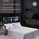 White 137x190x38cm Elastic Bed Skirt - Thickened Polyester Fitted Valance with Double-Layer High-Stretch Band, Wrinkle-Resistant Drop