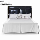 White 152x203x38cm Elastic Bed Skirt - Thickened Polyester Fitted Valance with Double-Layer High-Stretch Band, Wrinkle-Resistant Drop
