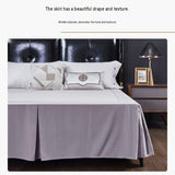 Black 152x203x38cm Elastic Bed Skirt - Thickened Polyester Fitted Valance with Double-Layer High-Stretch Band, Wrinkle-Resistant Drop