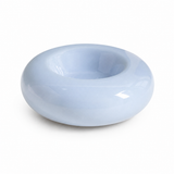 Blue Ceramic Pet Donut Bowl - 50ml  Food Dish for Cats and Small Dogs - Non Slip Base, Easy Clean Glaze, Compact Snack Feeder, Pastel Colours, Home and Travel Use
