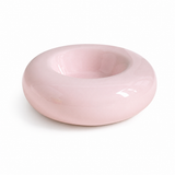Pink Ceramic Pet Donut Bowl - 50ml  Food Dish for Cats and Small Dogs - Non Slip Base, Easy Clean Glaze, Compact Snack Feeder, Pastel Colours, Home and Travel Use