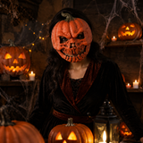 3-pack Scary Pumpkin Mask - PU Foam Pumpkin Head Costume Prop, DIY Halloween Party Decoration for Carnival, Fancy Dress, Birthdays and Festive Displays