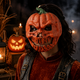 3-pack Scary Pumpkin Mask - PU Foam Pumpkin Head Costume Prop, DIY Halloween Party Decoration for Carnival, Fancy Dress, Birthdays and Festive Displays
