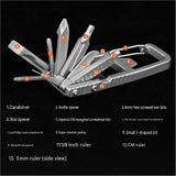 2-pack 13-in-1 Stainless Steel Multi Function Tool - SIM Card Ejector, Phone Stand, Screwdriver and Camera Tripod Accessory for Photography and Everyday Repairs