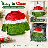 2-pack Pet Lick Mat - Food Grade Silicone Christmas Sweater Slow Feeder with Multi Suction Non Slip Base, Interactive Calming Enrichment for Dogs and Cats