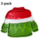 3-pack Pet Lick Mat - Food Grade Silicone Christmas Sweater Slow Feeder with Multi Suction Non Slip Base, Interactive Calming Enrichment for Dogs and Cats