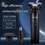 3-in-1 Electric Shaver for Men -  USB Rechargeable, 8D Floating Heads, Travel Lock, Nose & Sideburn Trimmer, Portable Grooming Kit In Australia - Darrahopens