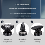 3-in-1 Electric Shaver for Men -  USB Rechargeable, 8D Floating Heads, Travel Lock, Nose & Sideburn Trimmer, Portable Grooming Kit In Australia - Darrahopens