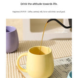 2 pack （Purple and Khaki ）Macaron Ceramic Mug 480ml - Large Belly Coffee Cup, Underglaze Colour, Non Slip Base, Ergonomic Handle, Microwave and Dishwasher Safe, Home Office Breakfast Drinkware
