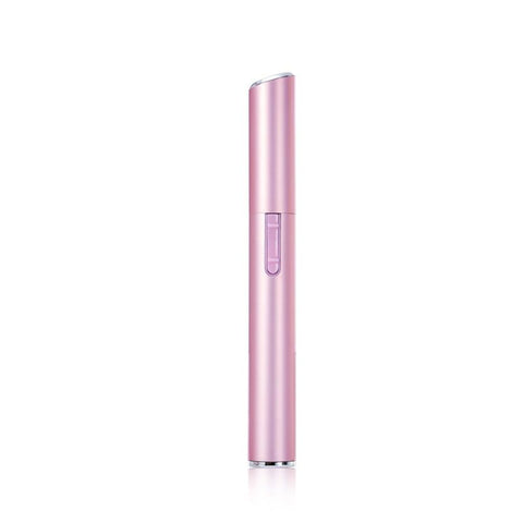 Pink Rechargeable Electric Eyebrow Trimmer - USB Charging, Stainless Steel Rounded Blade, Detachable Washable Head, 4mm/6mm Comb Guides, Portable Facial Hair Remover for Women