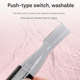 Golden Rechargeable Electric Eyebrow Trimmer - USB Charging, Stainless Steel Rounded Blade, Detachable Washable Head, 4mm/6mm Comb Guides, Portable Facial Hair Remover for Women