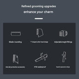 3-in-1 Electric Body Groomer for Men - IPX5 Waterproof, USB-C Rechargeable, Adjustable 3-12mm Comb, Skin-Safe Rounded Blade, Travel Lock, Wet Dry Use