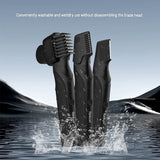 3-in-1 Electric Body Groomer for Men - IPX5 Waterproof, USB-C Rechargeable, Adjustable 3-12mm Comb, Skin-Safe Rounded Blade, Travel Lock, Wet Dry Use