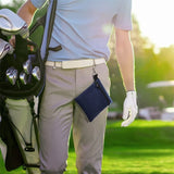 Grey Golf Ball Pouch with Zipper and Metal Clip - Durable Nylon Storage Bag for Balls, Tees and Divot Tools - Portable Waist Accessory Organizer for Golfers