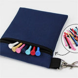 Blue Golf Ball Pouch with Zipper and Metal Clip - Durable Nylon Storage Bag for Balls, Tees and Divot Tools - Portable Waist Accessory Organizer for Golfers