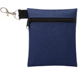 Dark Blue Golf Ball Pouch with Zipper and Metal Clip - Durable Nylon Storage Bag for Balls, Tees and Divot Tools - Portable Waist Accessory Organizer for Golfers