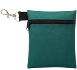 Dark Green Golf Ball Pouch with Zipper and Metal Clip - Durable Nylon Storage Bag for Balls, Tees and Divot Tools - Portable Waist Accessory Organizer for Golfers