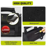 Khaki Roll-Up Tool Organizer Bag - 1200D Oxford Fabric Waterproof Hardware Storage with Detachable Pockets and Car Seat Hanging Straps - Portable Electrician and Carpenter Work Kit